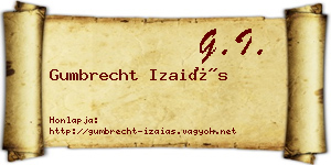 Gumbrecht Izaiás névjegykártya